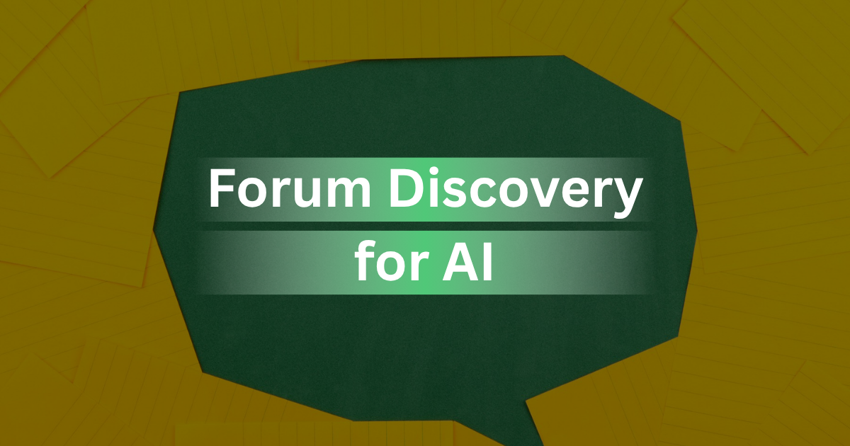Forum Discovery for AI